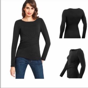 Cabi Applaud Black Faux Wrap Tunic Style#946 Sz M